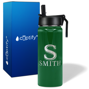 Personalized Monogram Initial and Name on 18oz Wide Mouth Bottle