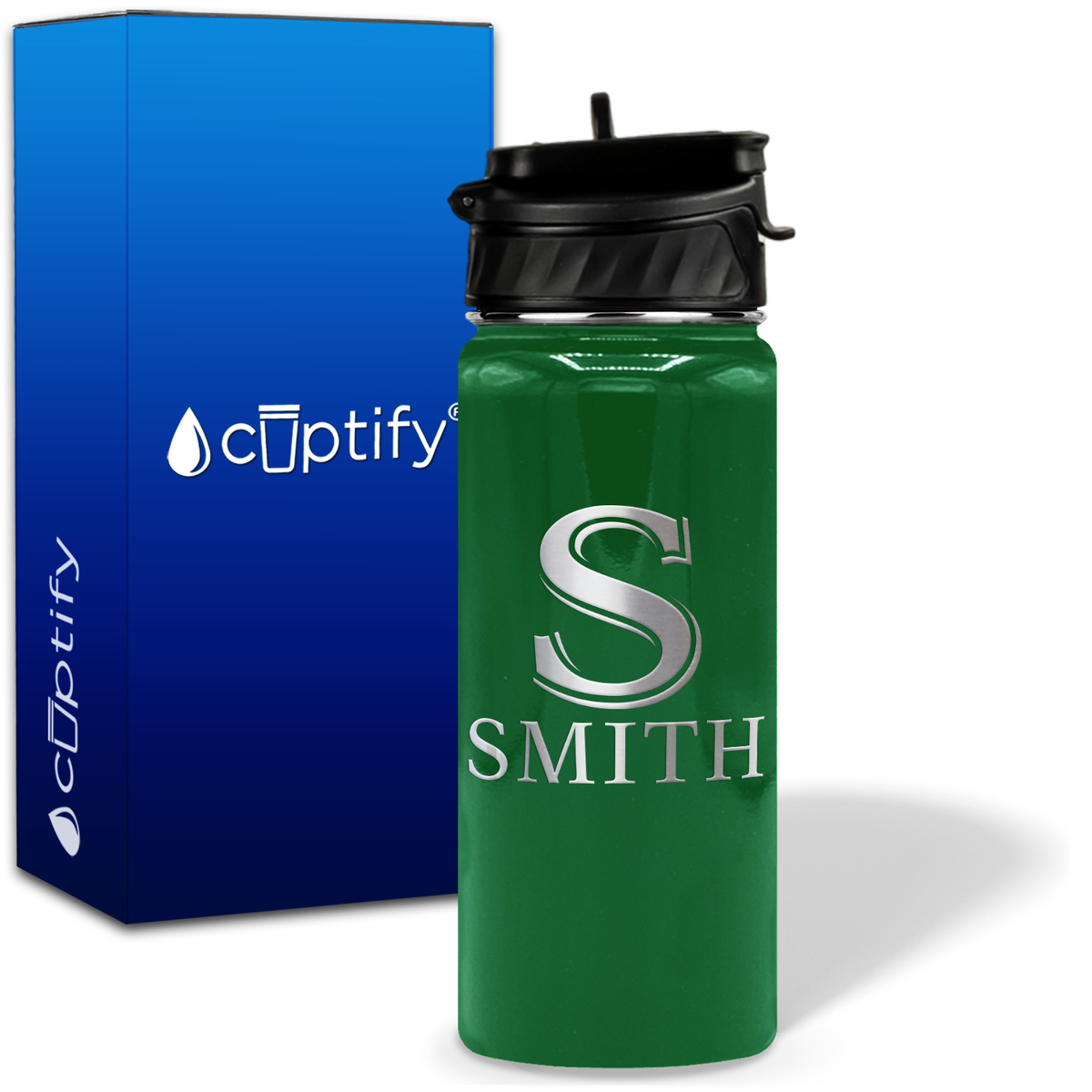 Personalized Monogram Initial and Name on 18oz Water Bottle
