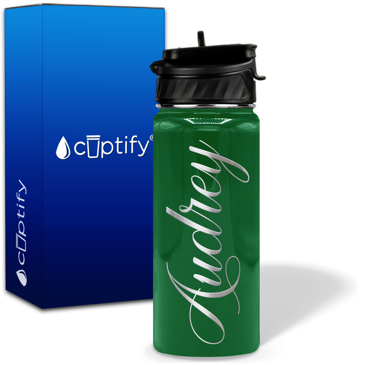 Personalized Audrey Style on 18oz Water Bottle