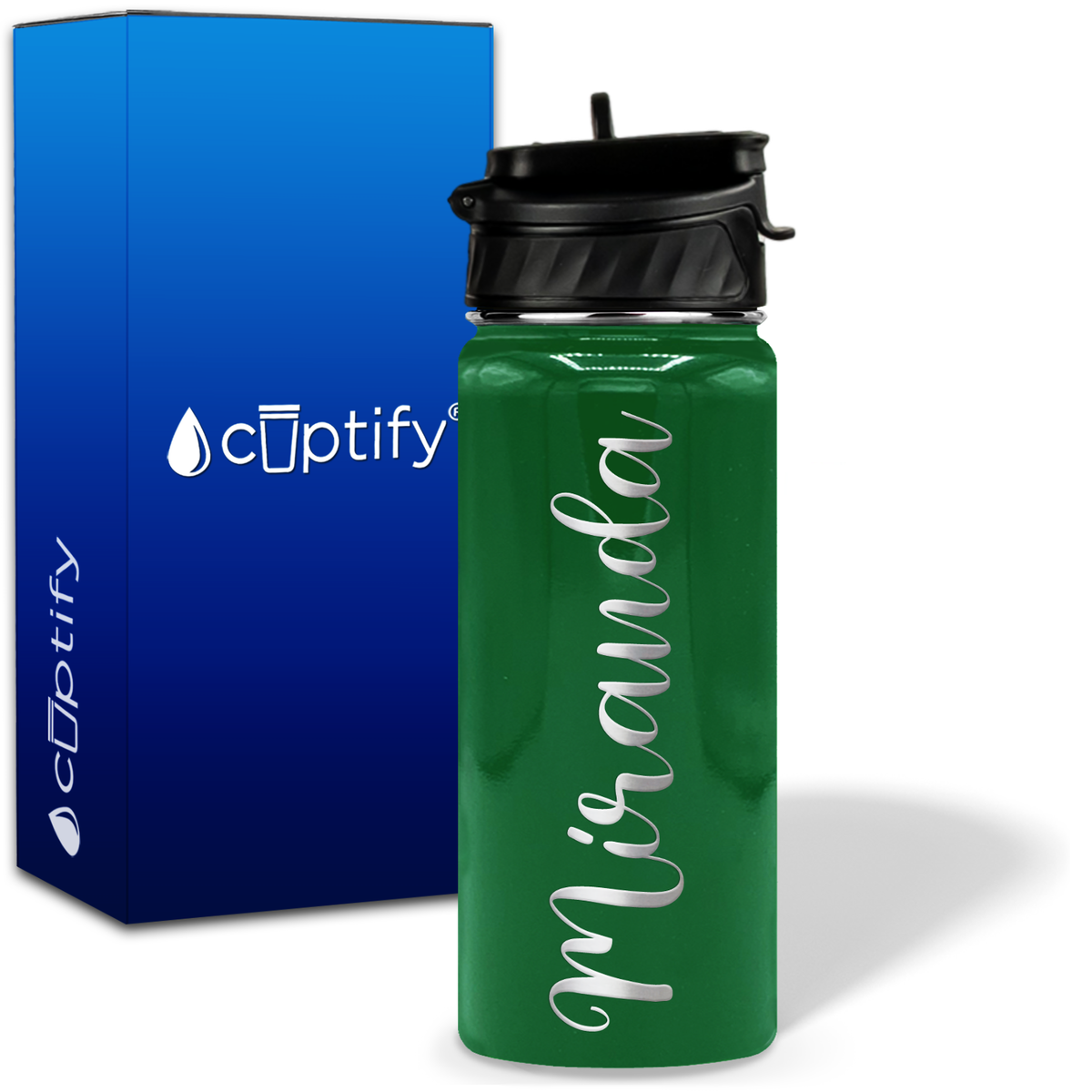 Personalized Miranda Style on 18oz Water Bottle