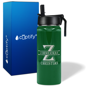 Personalized Initial Block on 18oz Wide Mouth Bottle