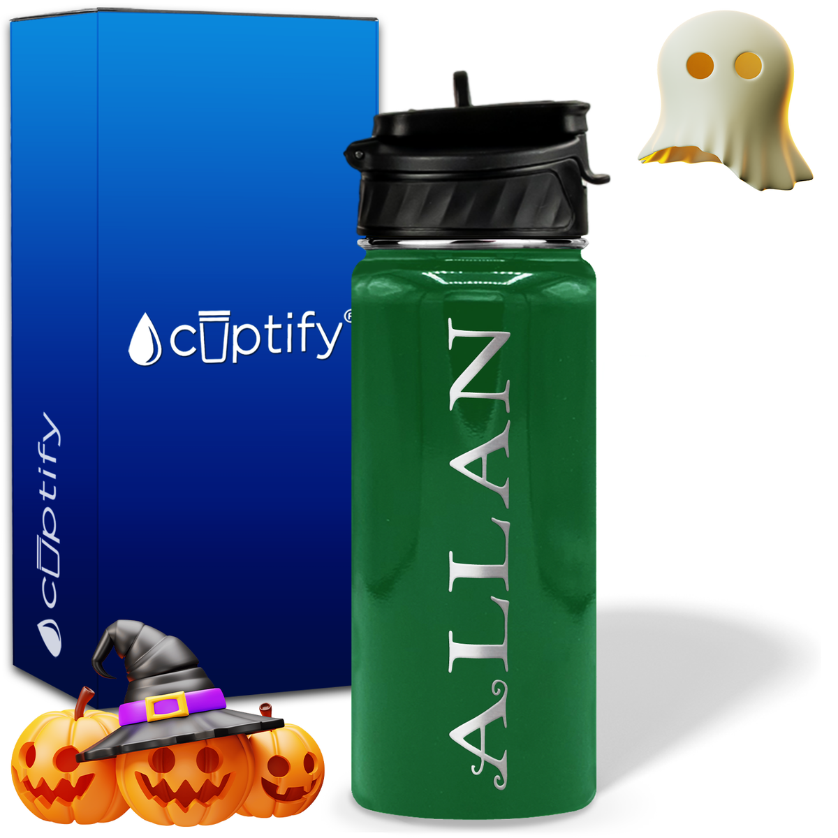 Personalized Eerie Halloween on 18oz Water Bottle