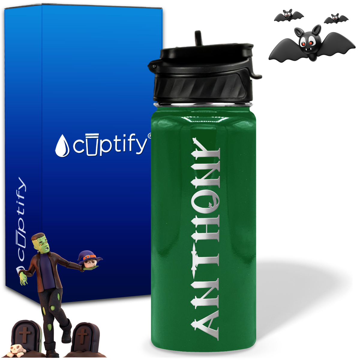 Personalized Creepy Halloween on 18oz Water Bottle