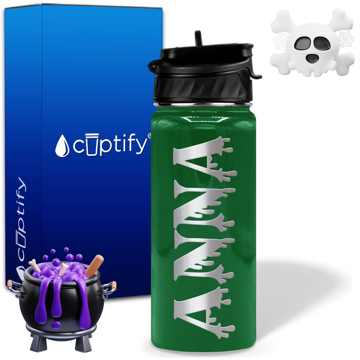 Personalized Bloody on Halloween 18oz Water Bottle