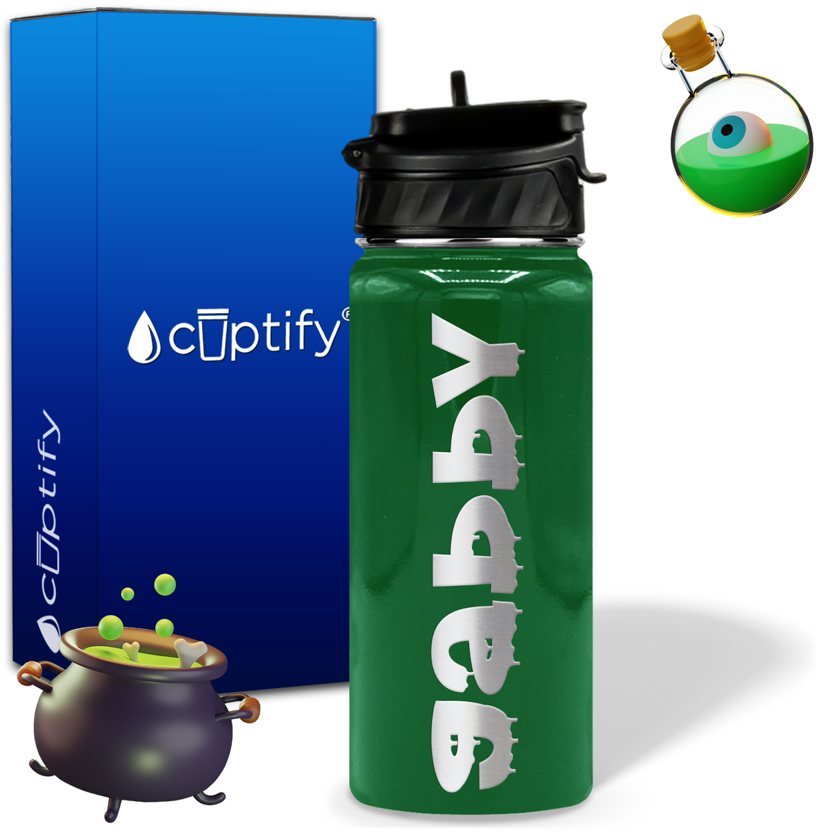 Haunted Halloween on 18oz Personalized Water Bottle