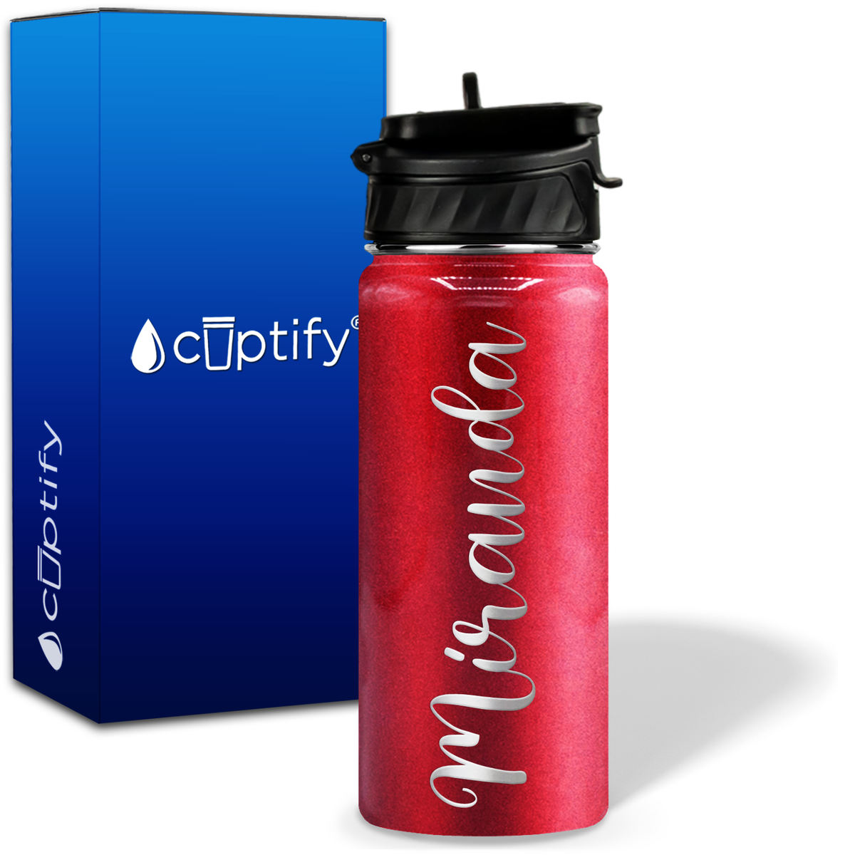 Personalized Miranda Style on 18oz Water Bottle