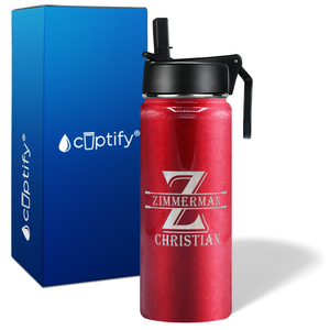 Personalized Initial Block on 18oz Wide Mouth Bottle