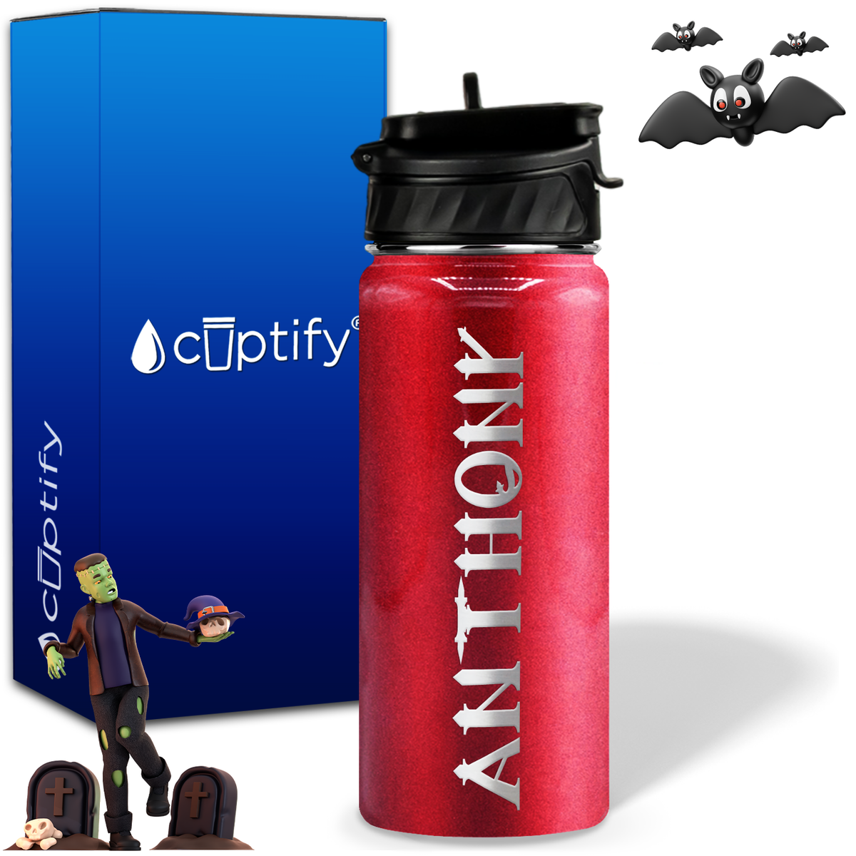 Personalized Creepy Halloween on 18oz Water Bottle