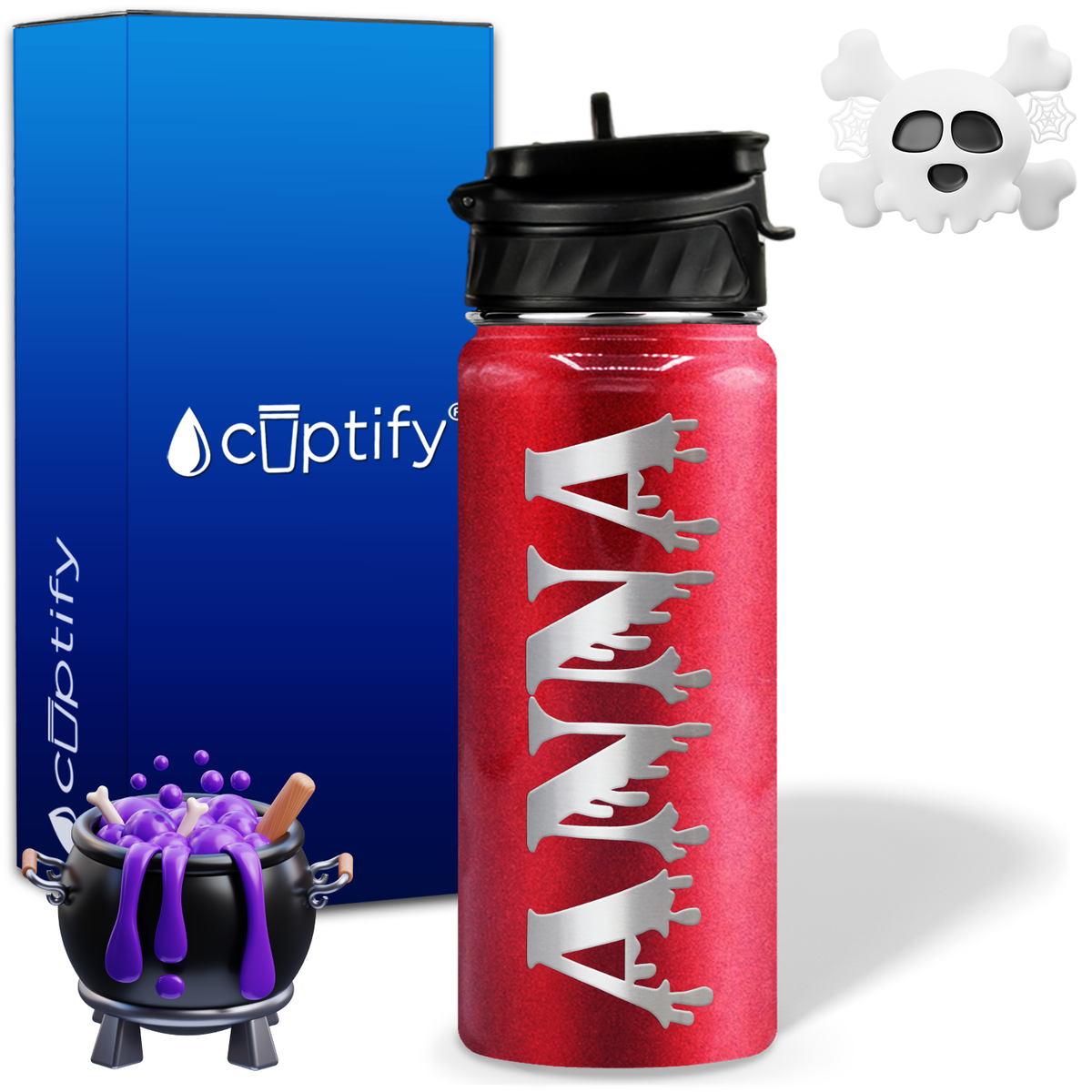 Personalized Bloody on Halloween 18oz Water Bottle