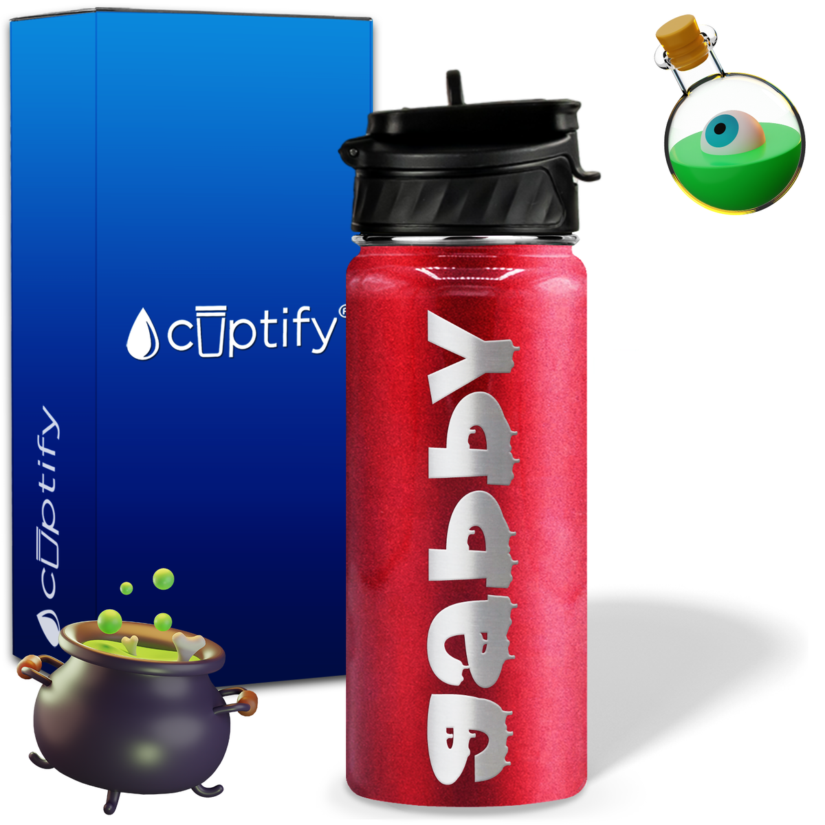 Haunted Halloween on 18oz Personalized Water Bottle