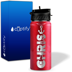 Personalized Anchor with Name and Icon on 18oz Wide Mouth Kids Water Bottle