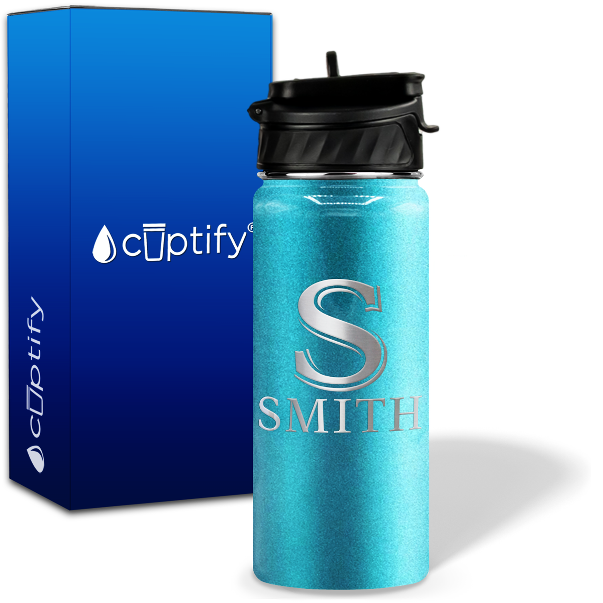 Personalized Monogram Initial and Name on 18oz Water Bottle