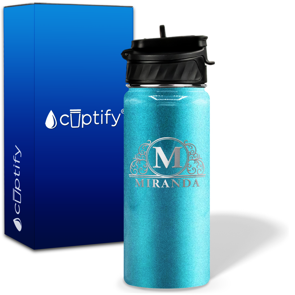 Personalized Elaborate Circle on 18oz Water Bottle