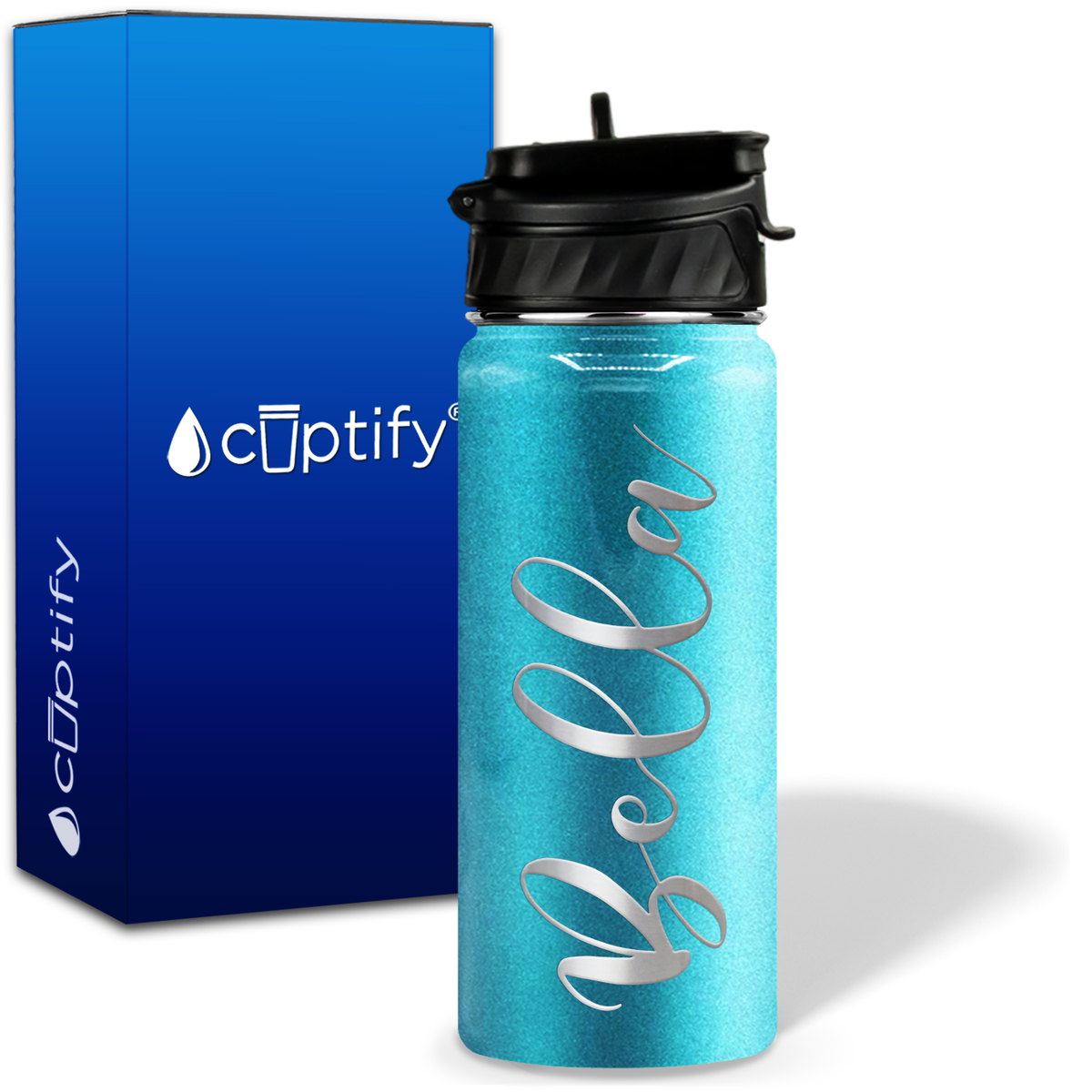 Personalized Bella Style on 18oz Water Bottle