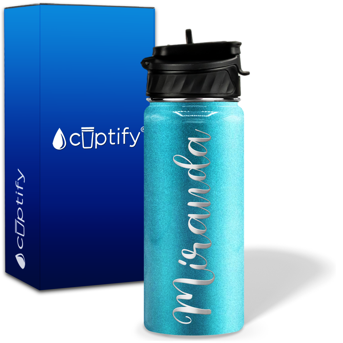 Personalized Miranda Style on 18oz Water Bottle