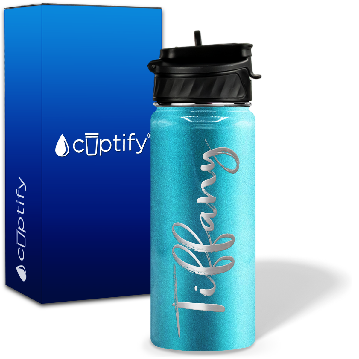 Personalized Tiffany Style on 18oz Water Bottle
