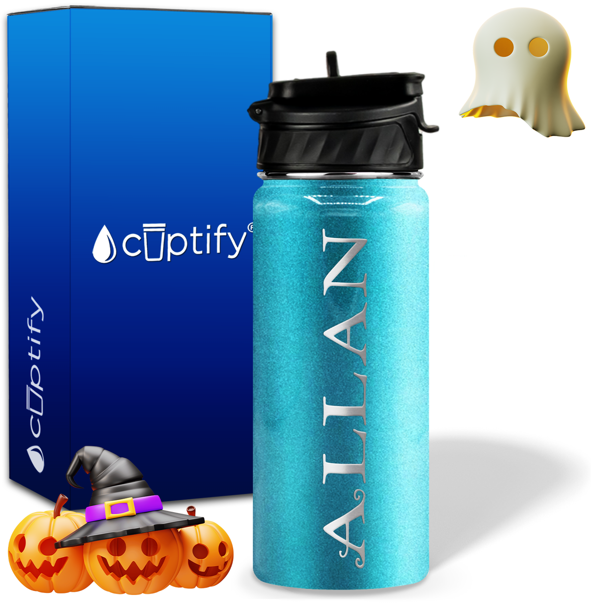 Personalized Eerie Halloween on 18oz Water Bottle