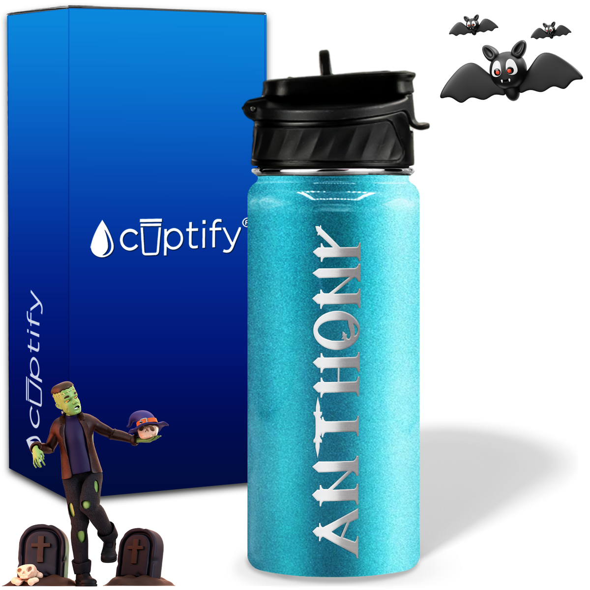 Personalized Creepy Halloween on 18oz Water Bottle