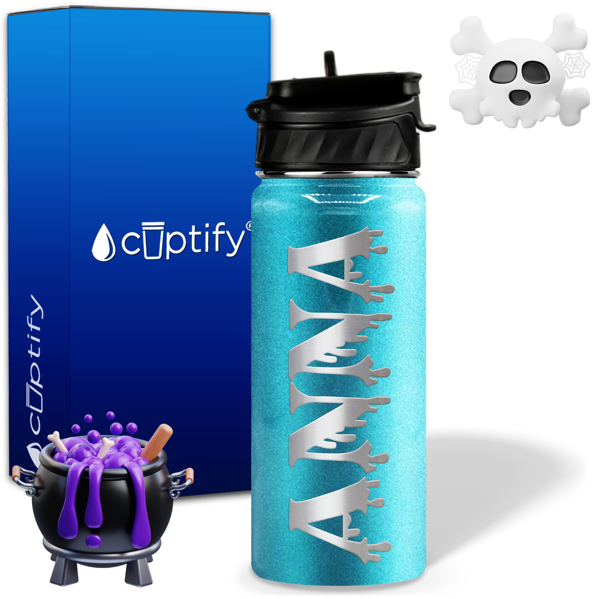 Personalized Bloody on Halloween 18oz Water Bottle