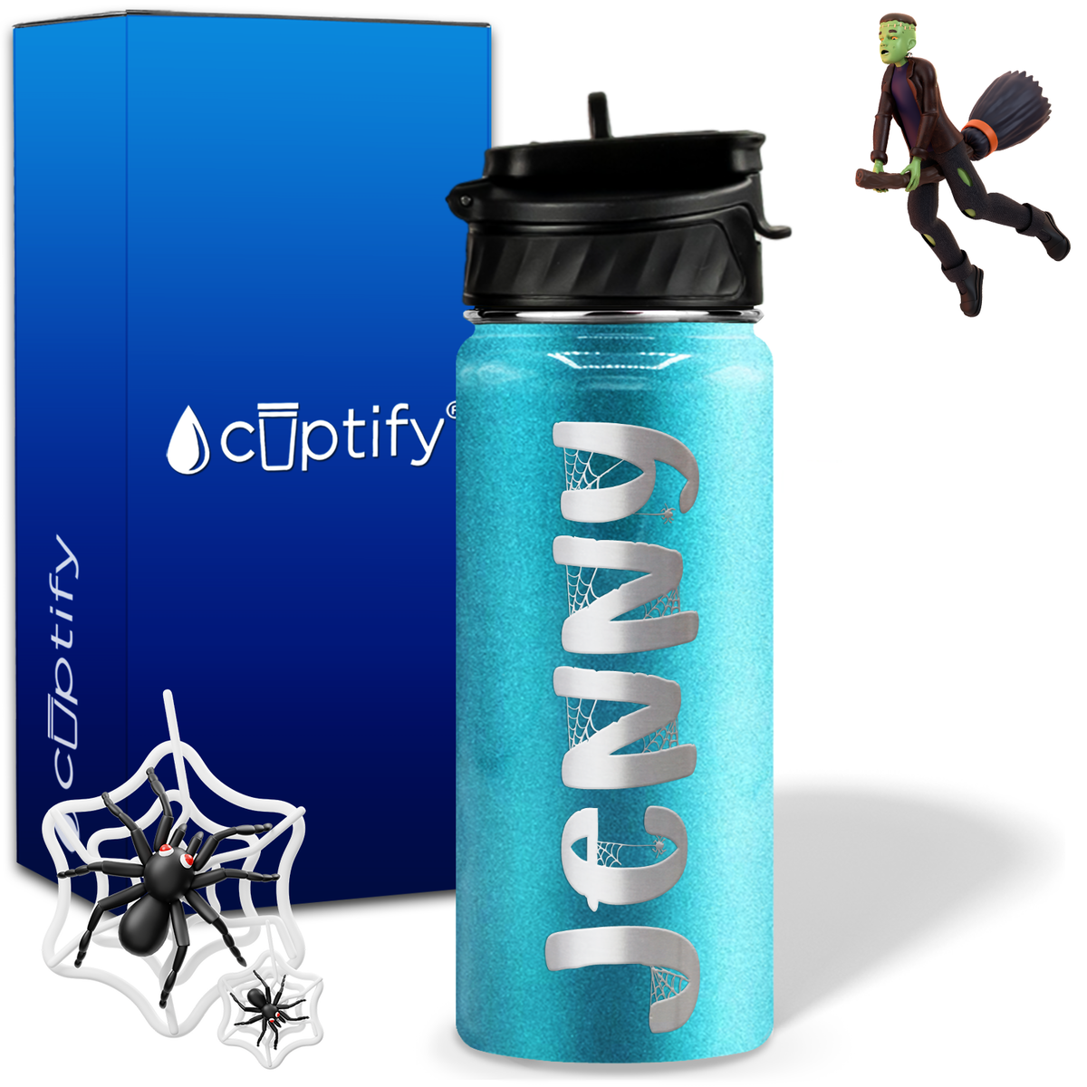 Personalized Spooky on 18oz Halloween Water Bottle