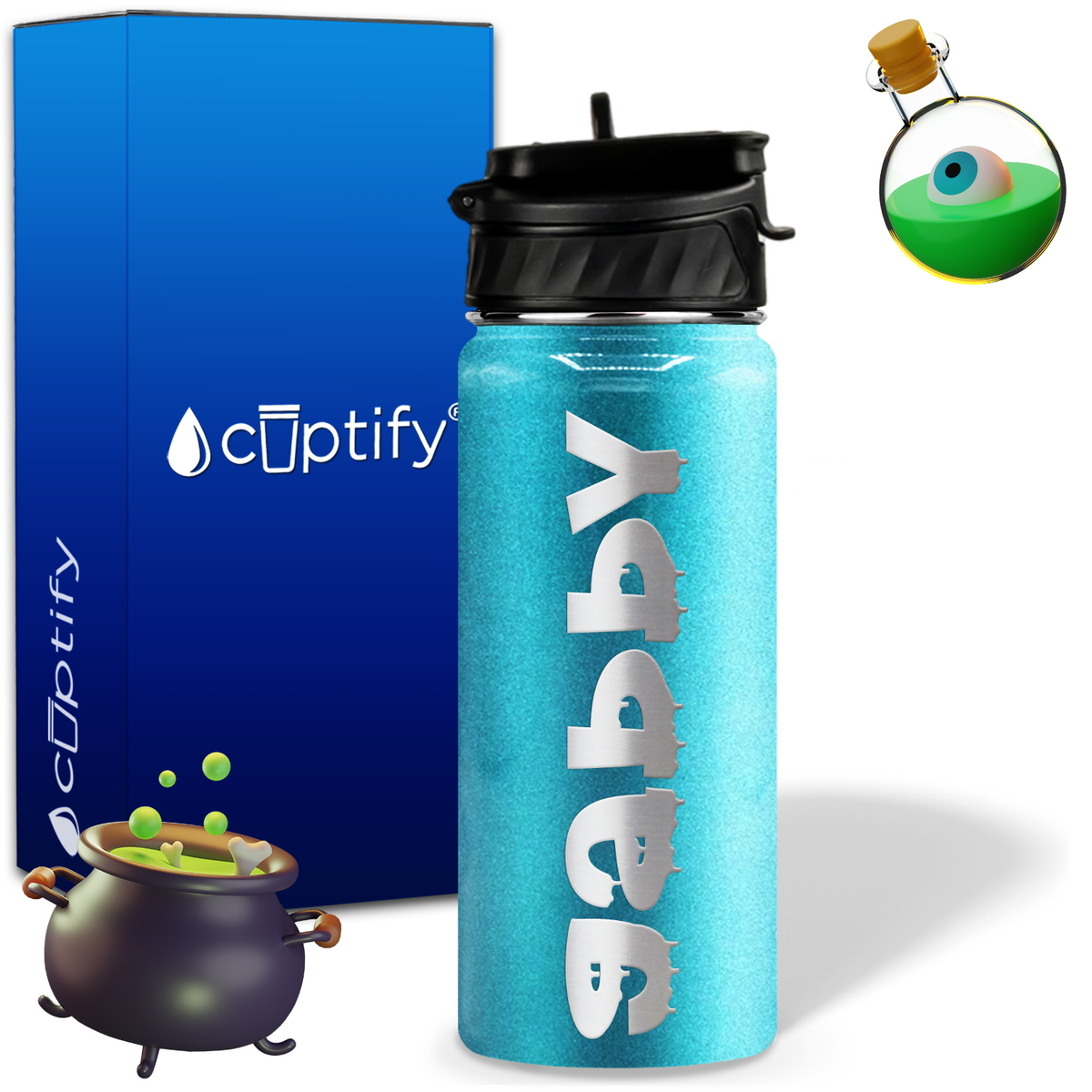 Haunted Halloween on 18oz Personalized Water Bottle