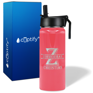 Personalized Initial Block on 18oz Wide Mouth Bottle