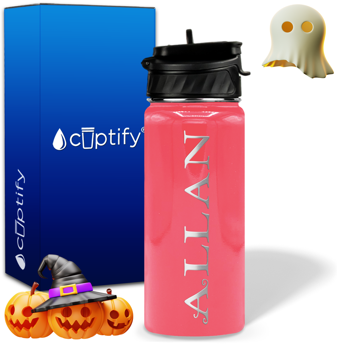 Personalized Eerie Halloween on 18oz Water Bottle