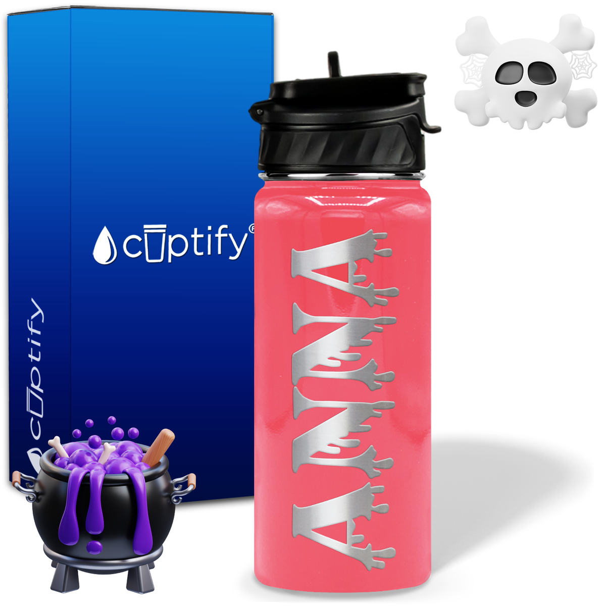 Personalized Bloody on Halloween 18oz Water Bottle