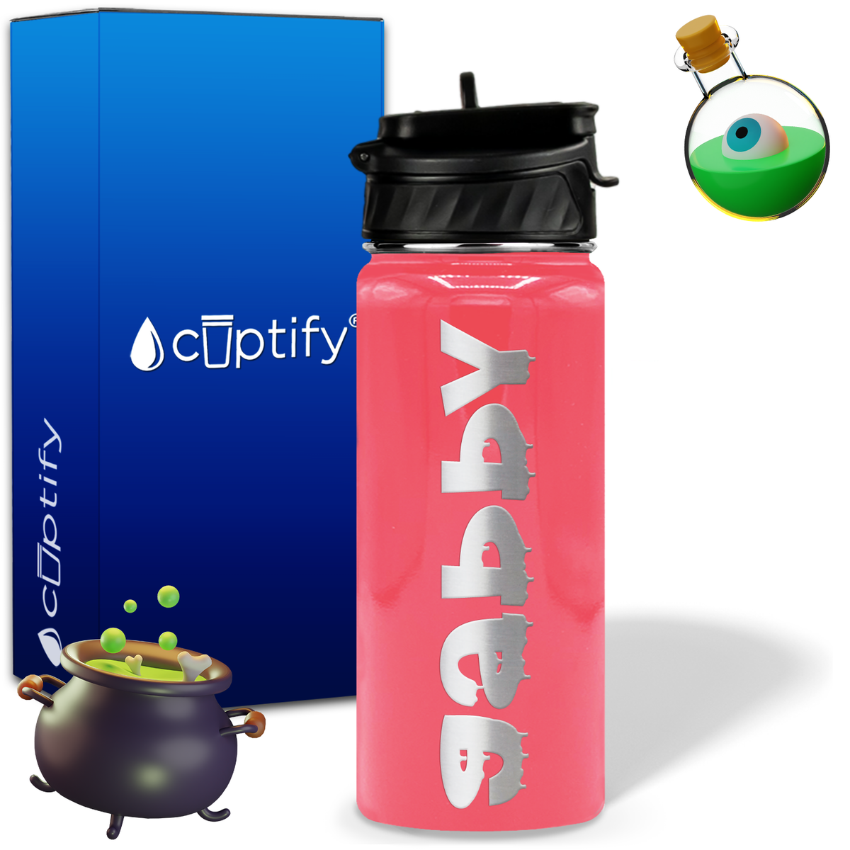 Haunted Halloween on 18oz Personalized Water Bottle