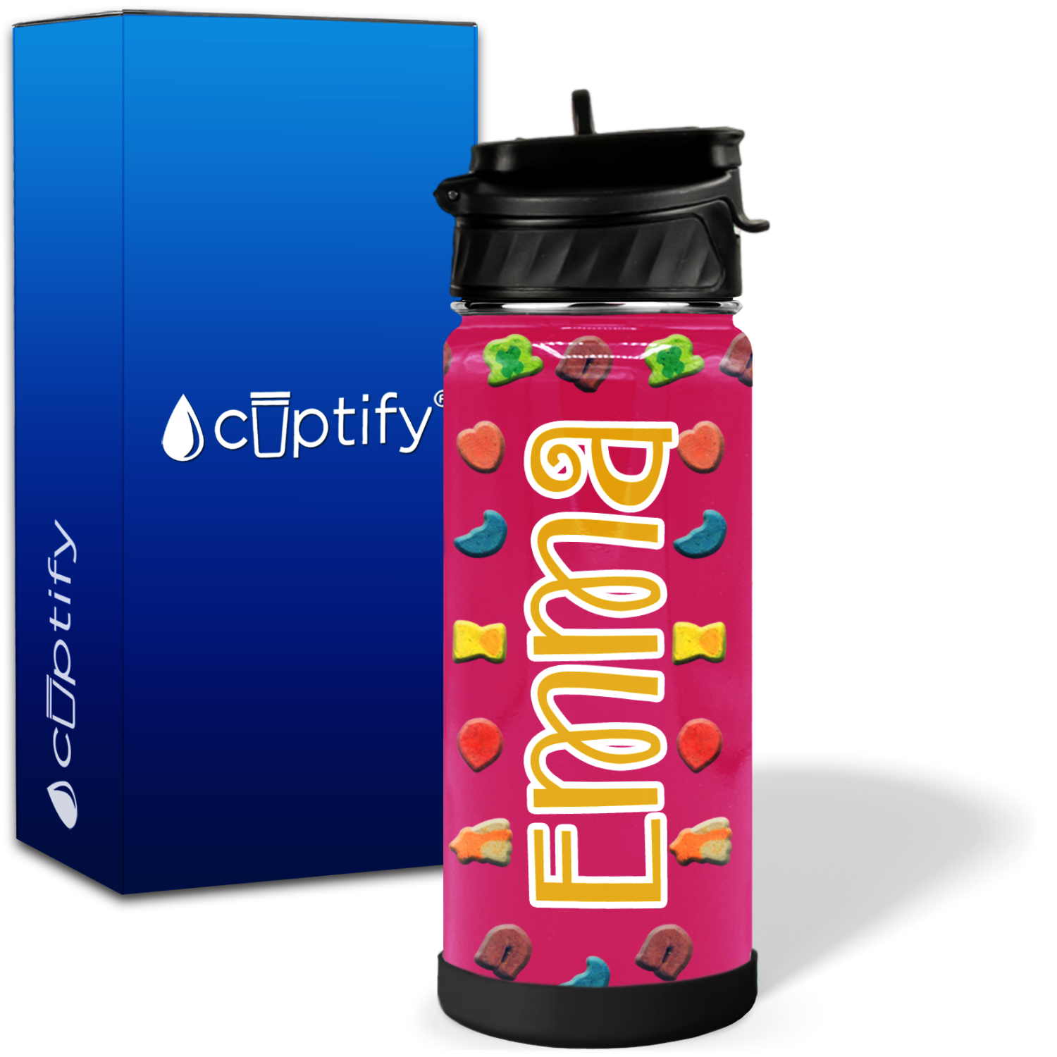 Personalized Cereal Marshmallows 18oz Wide Mouth Kids Water Bottle