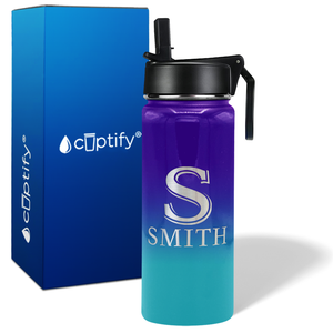 Personalized Monogram Initial and Name on 18oz Wide Mouth Bottle