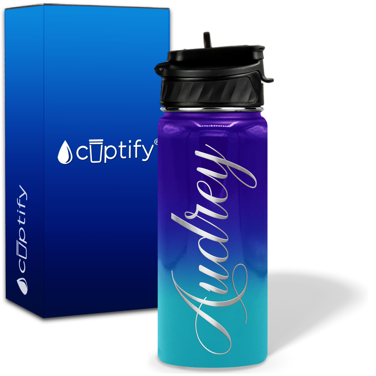Personalized Audrey Style on 18oz Water Bottle