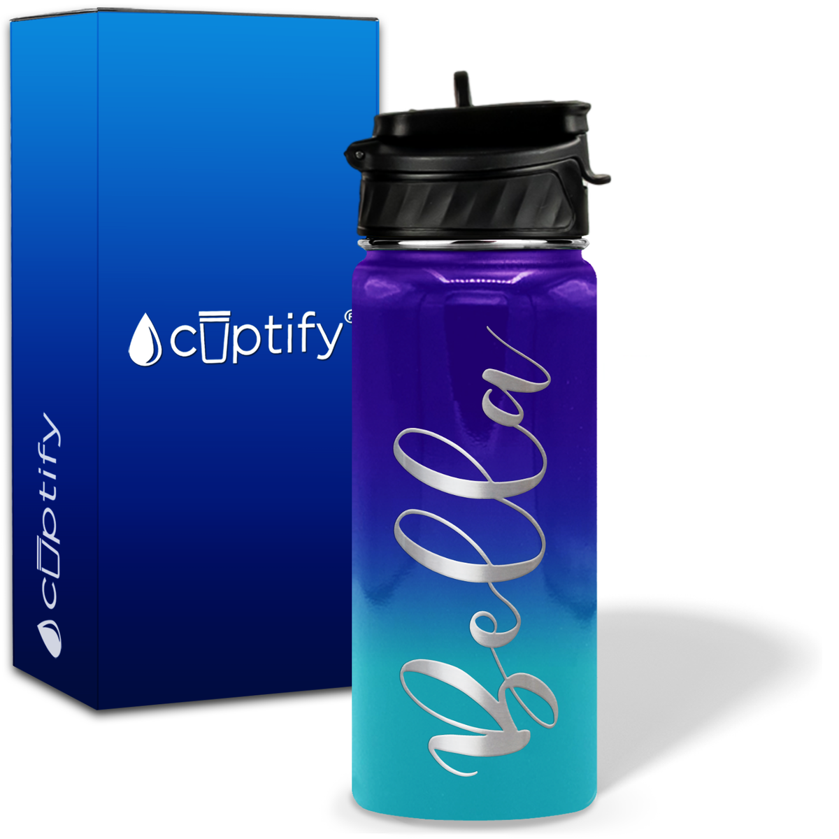 Personalized Bella Style on 18oz Water Bottle