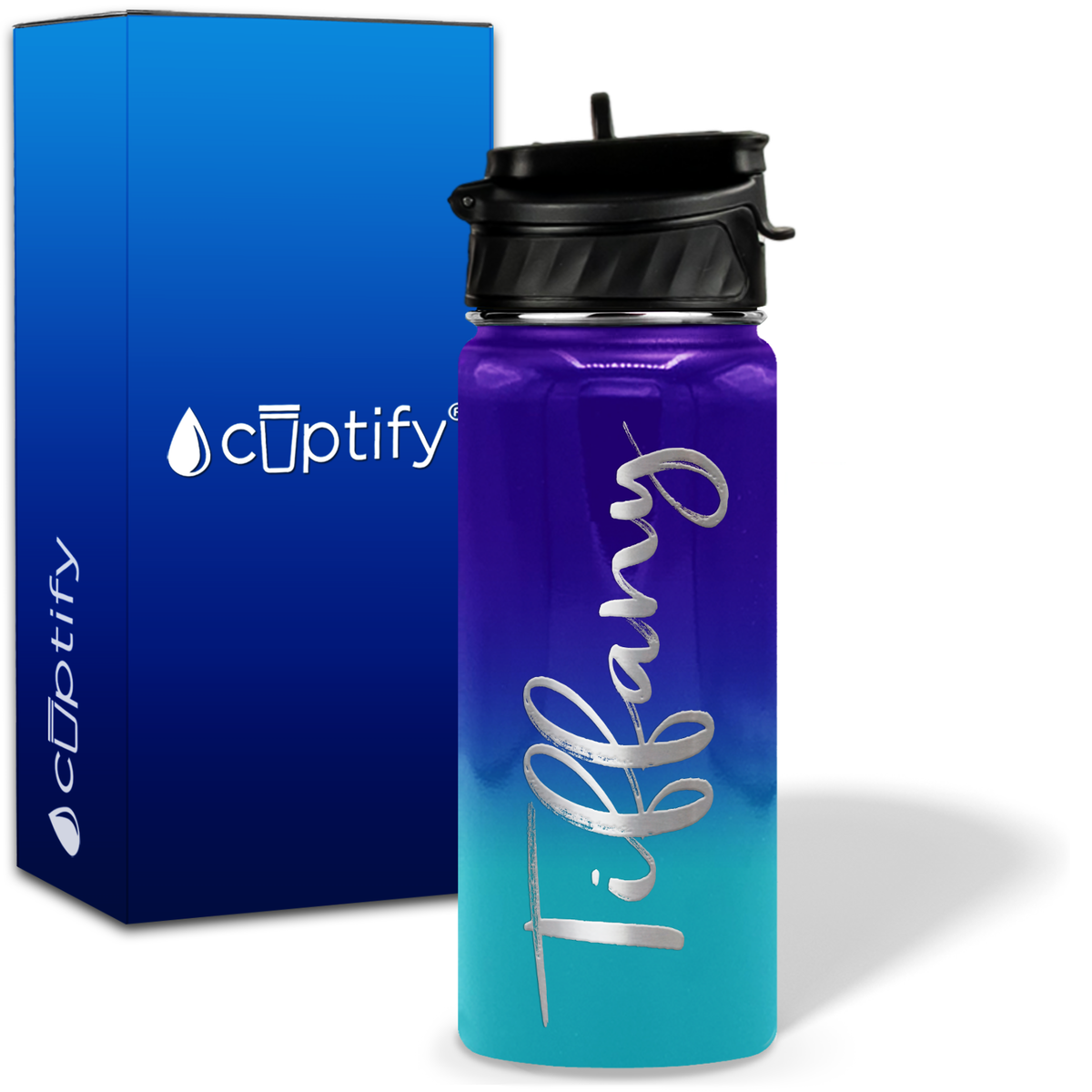 Personalized Tiffany Style on 18oz Water Bottle