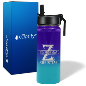 Personalized Initial Block on 18oz Wide Mouth Bottle