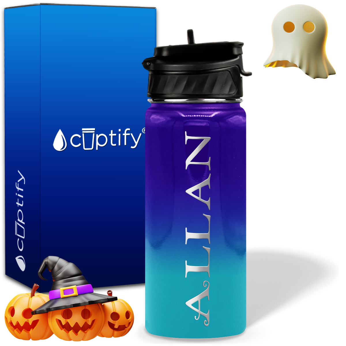 Personalized Eerie Halloween on 18oz Water Bottle