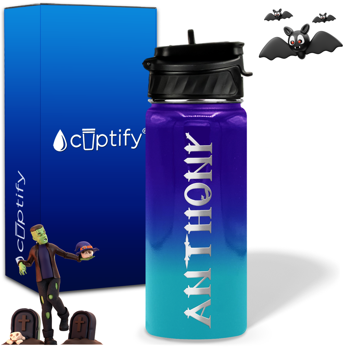 Personalized Creepy Halloween on 18oz Water Bottle