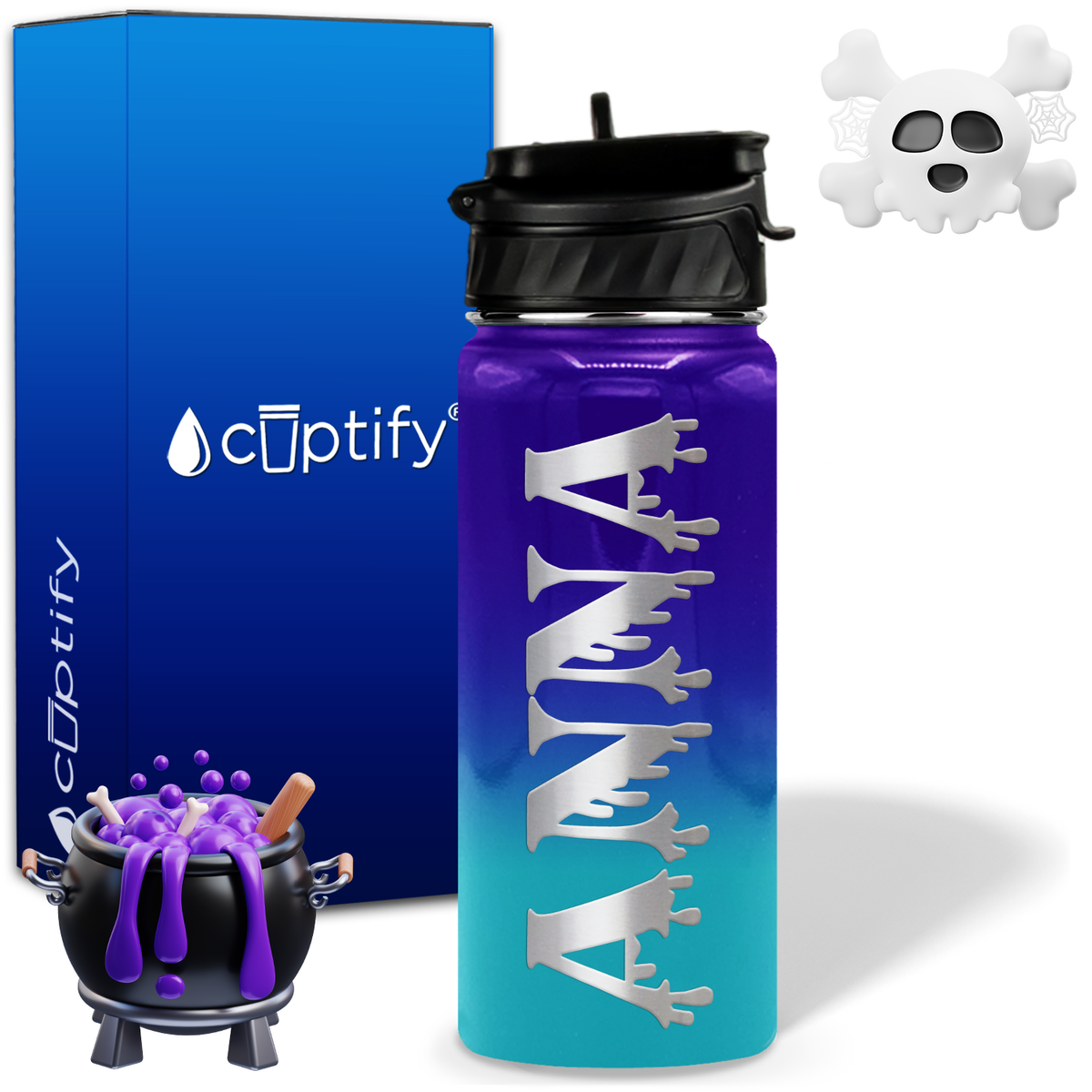 Personalized Bloody on Halloween 18oz Water Bottle