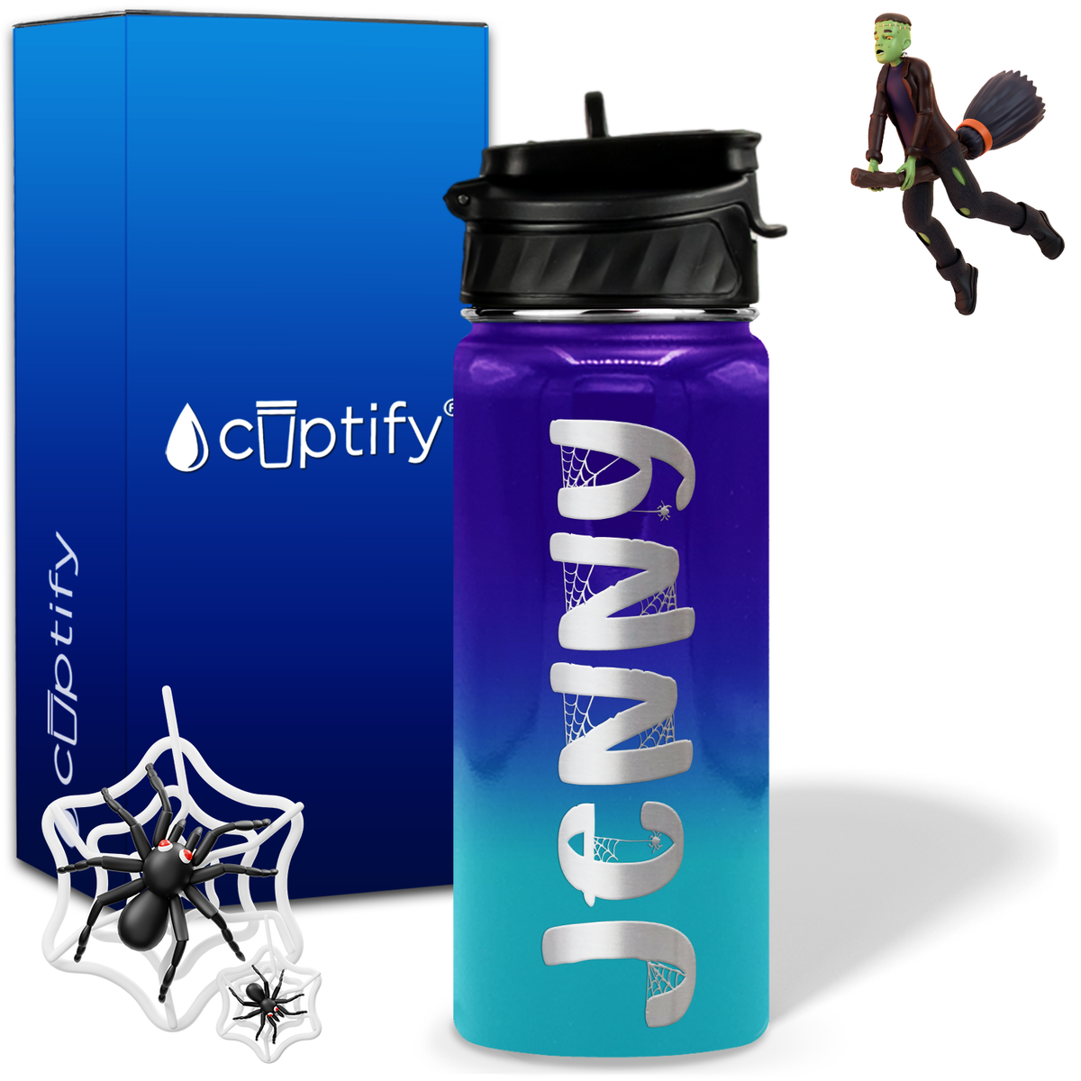 Personalized Spooky on 18oz Halloween Water Bottle