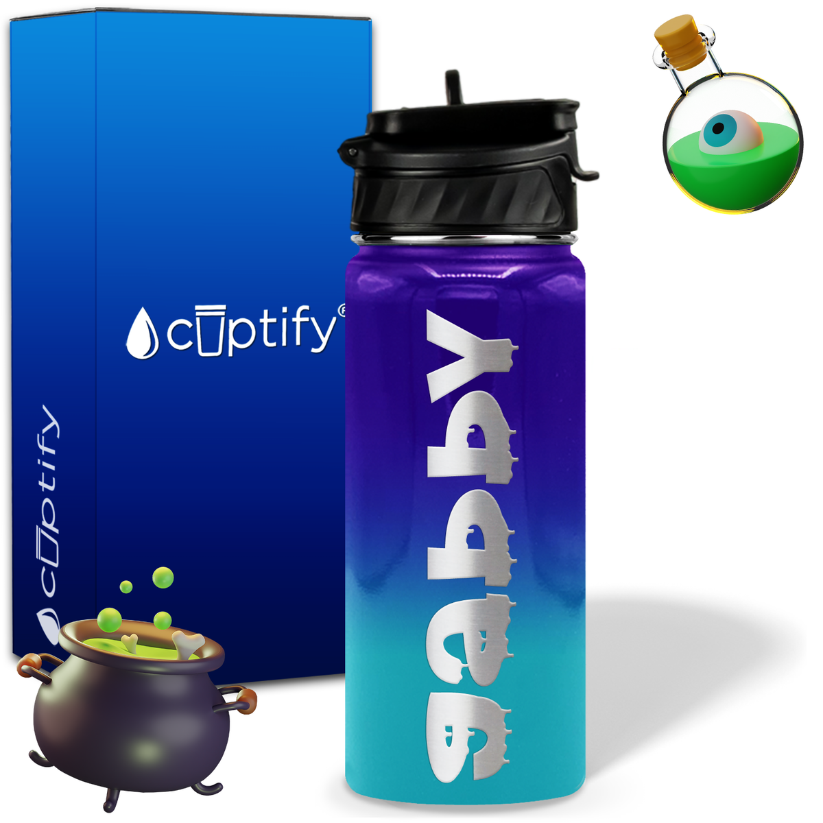 Haunted Halloween on 18oz Personalized Water Bottle