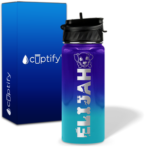 Personalized Dog with Name and Icon on 18oz Wide Mouth Kids Water Bottle