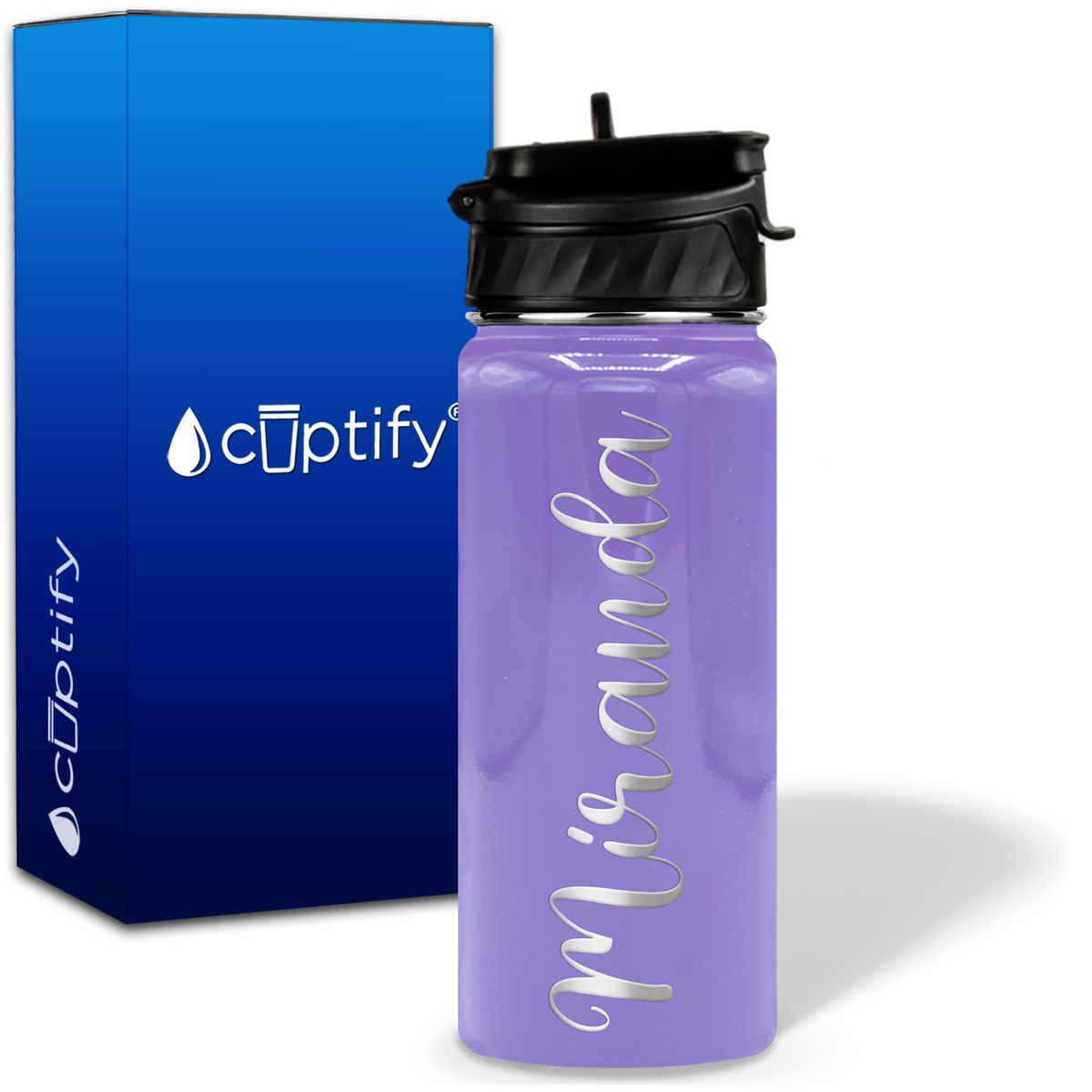 Personalized Miranda Style on 18oz Water Bottle