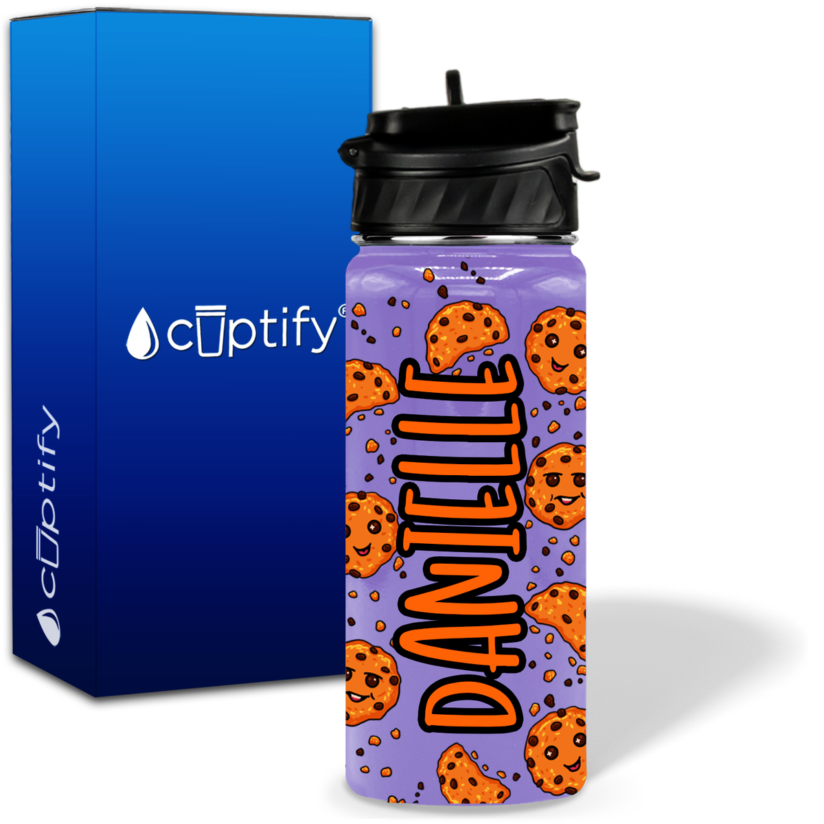Cookies 18oz Personalized Kids Water Bottle