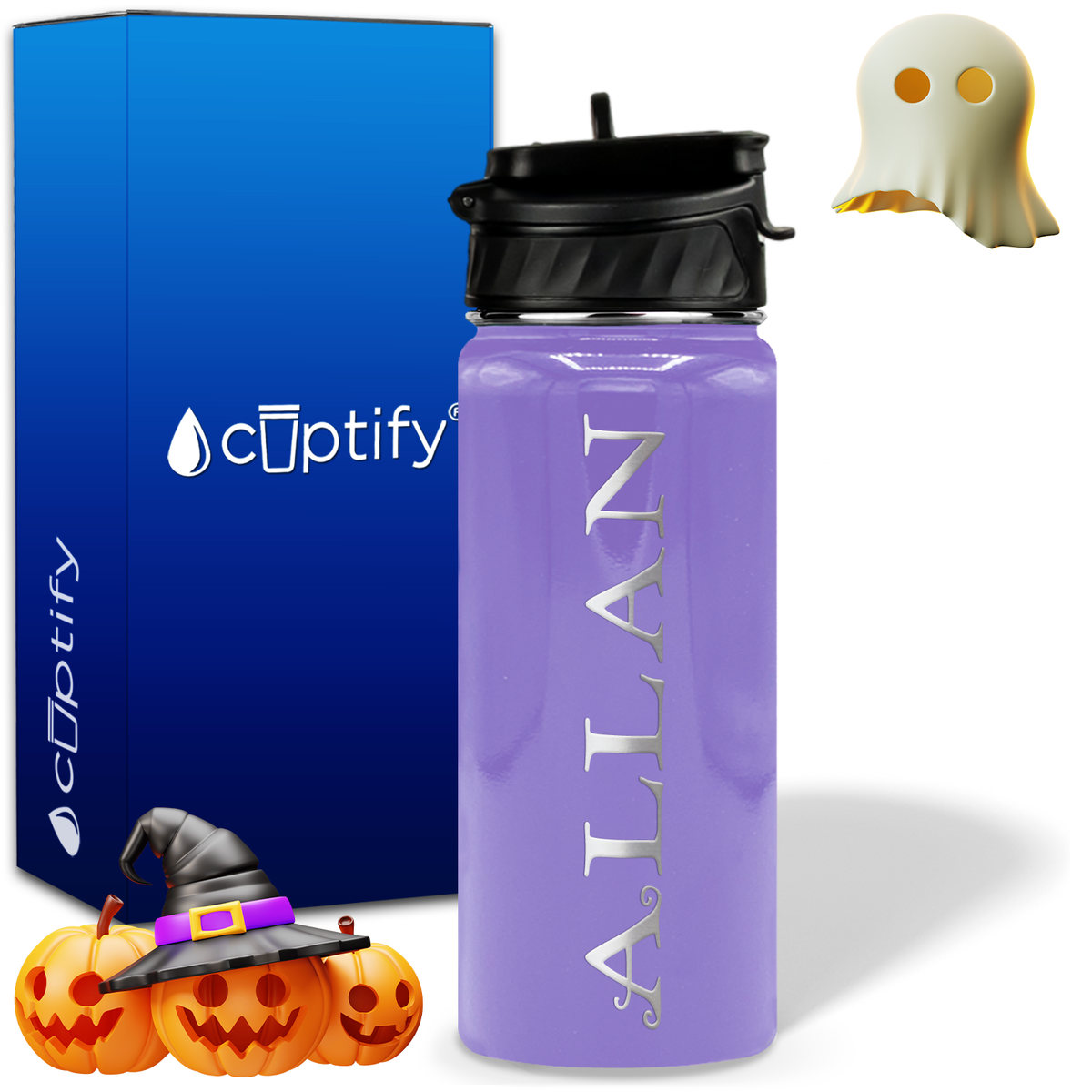Personalized Eerie Halloween on 18oz Water Bottle
