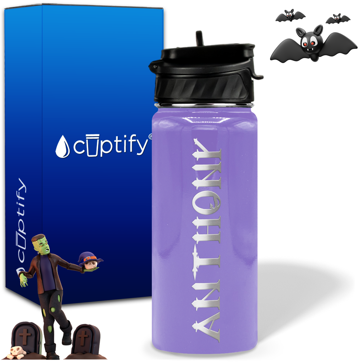 Personalized Creepy Halloween on 18oz Water Bottle