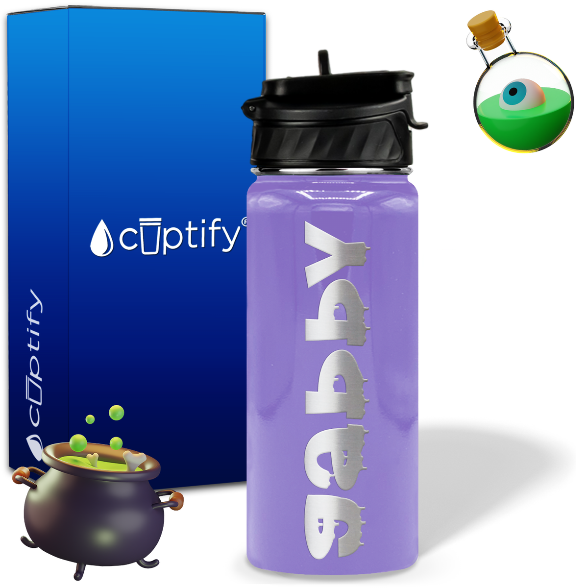 Haunted Halloween on 18oz Personalized Water Bottle