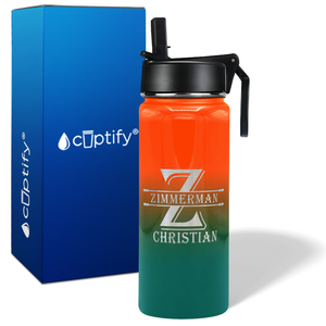 Personalized Initial Block on 18oz Wide Mouth Bottle