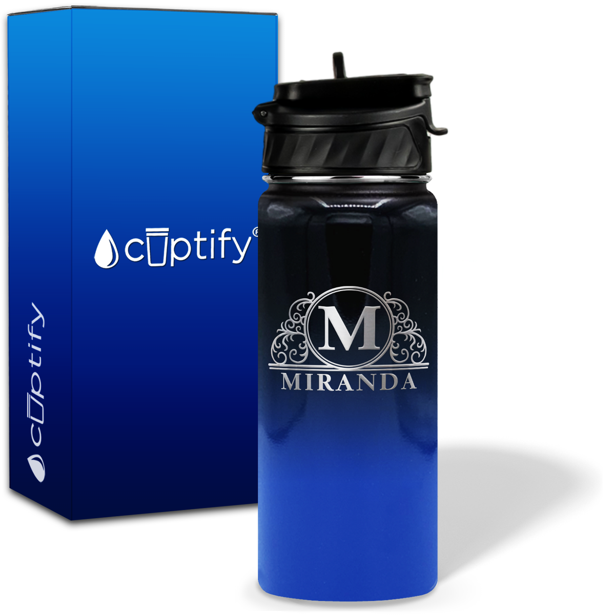 Personalized Elaborate Circle on 18oz Water Bottle