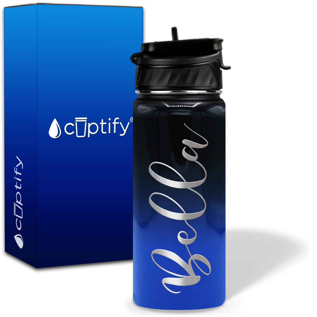 Personalized Bella Style on 18oz Water Bottle
