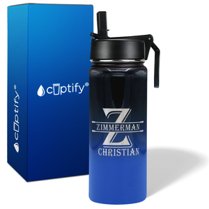 Personalized Initial Block on 18oz Wide Mouth Bottle